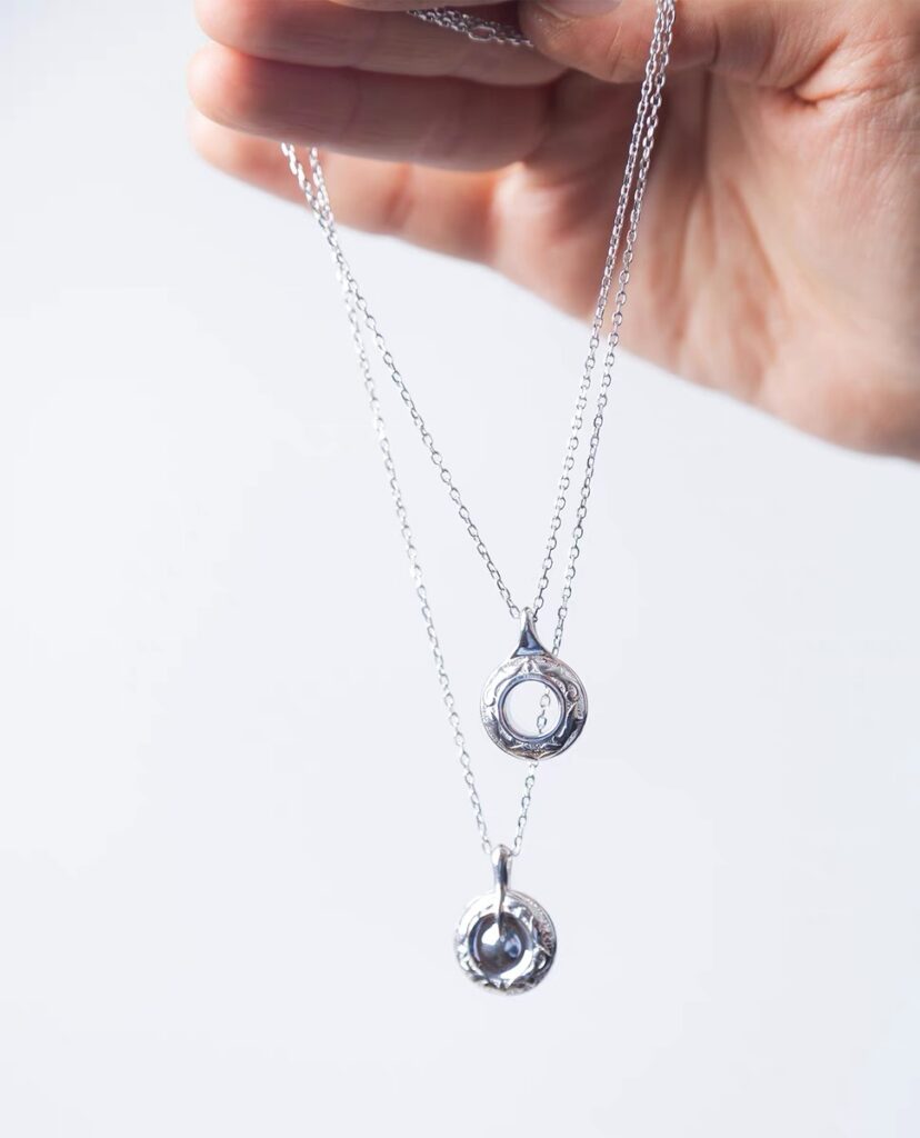 Sterling Silver Flute Key Necklace (Open holed version) Di Zhao Flutes